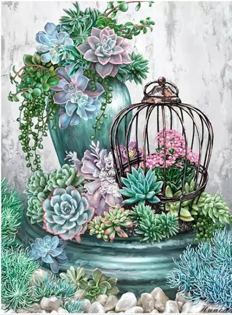 Flower Paint By Numbers Kits UK For Adult TCR3121