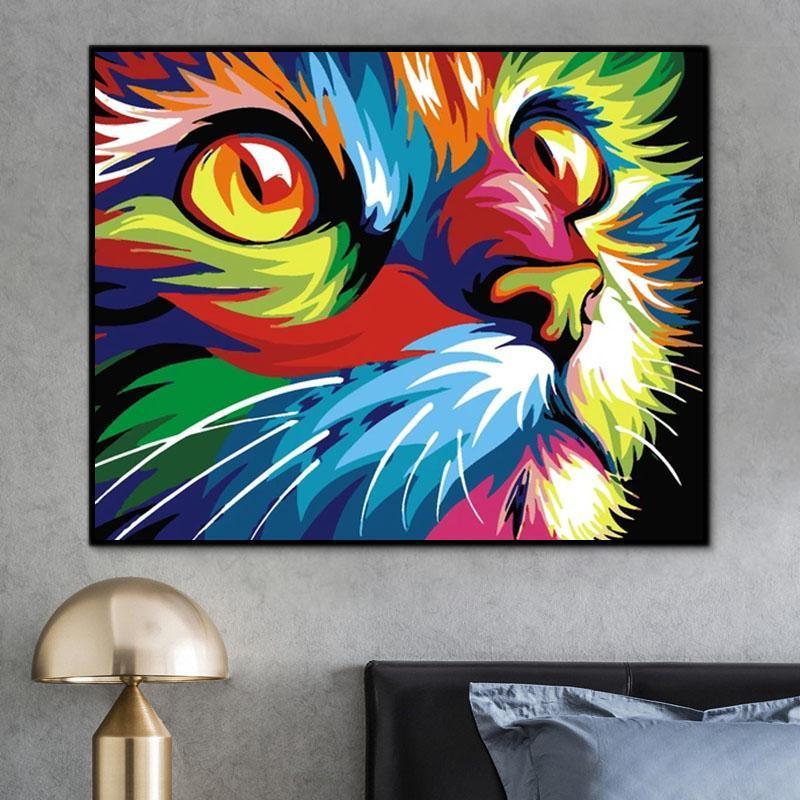 Cat Paint By Numbers Kits UK For Adult HQD1351