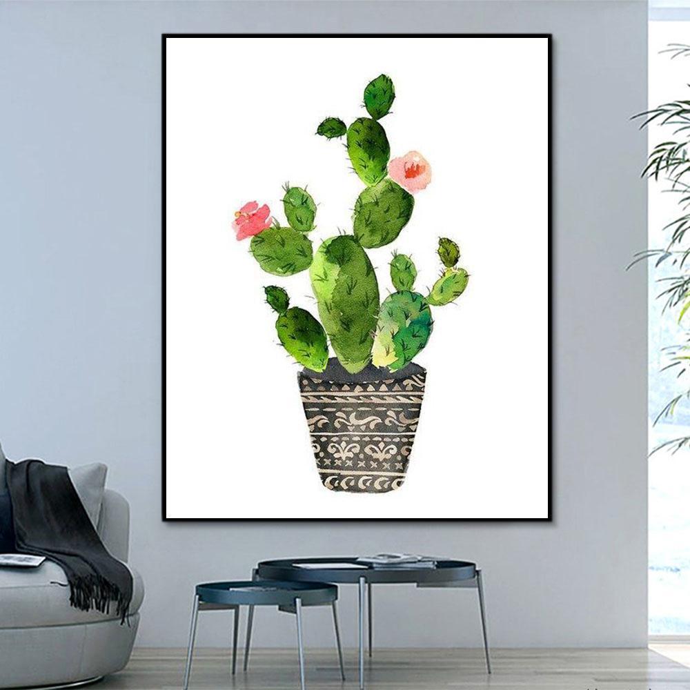 Flower Cactus Paint By Numbers Kits UK For Beginners  HQD1214