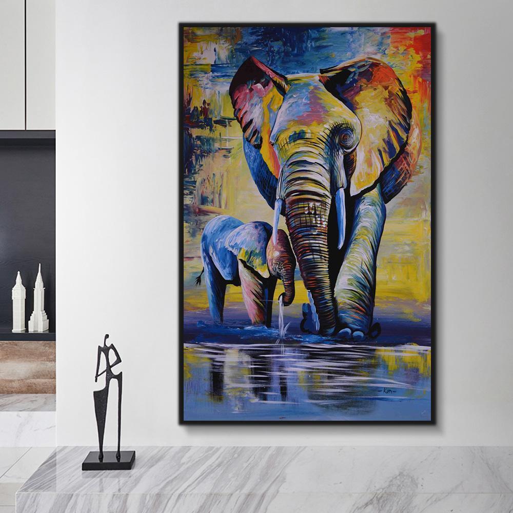 Animal Elephant Paint By Numbers Kits UK For Adult HQD1273