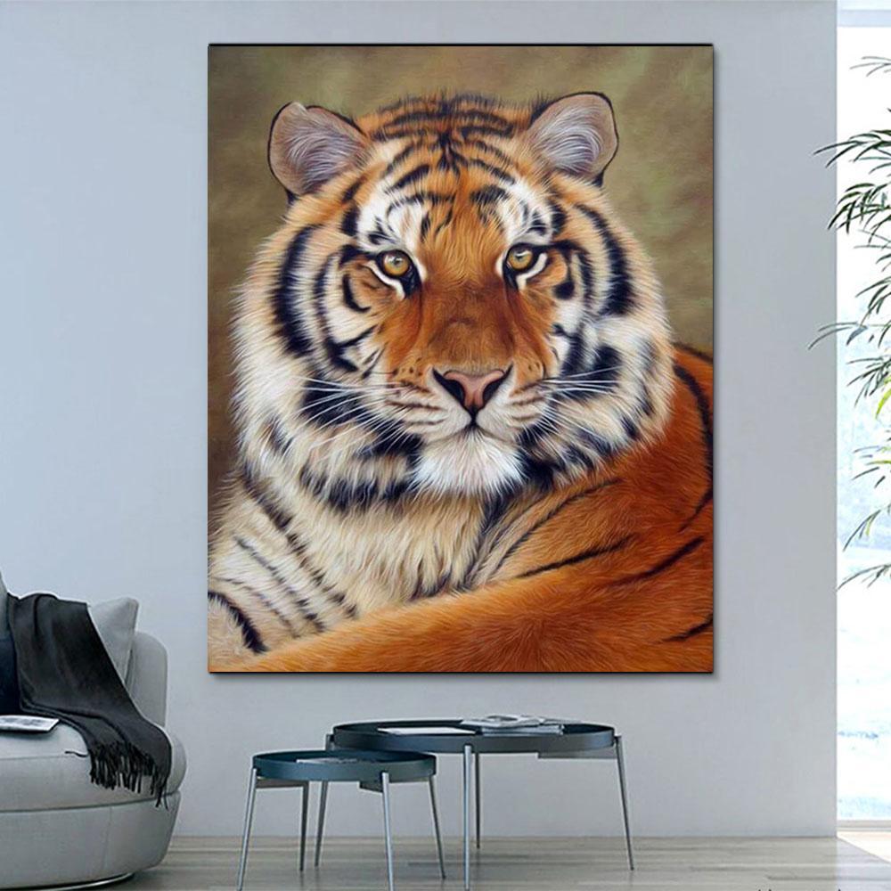 Animal Tiger Paint By Numbers Kits UK For Adult HQD1268