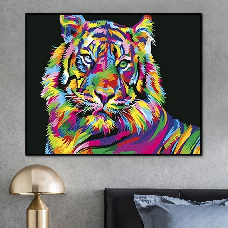 Animal Tiger Paint By Numbers Kits UK For Adult HQD1291