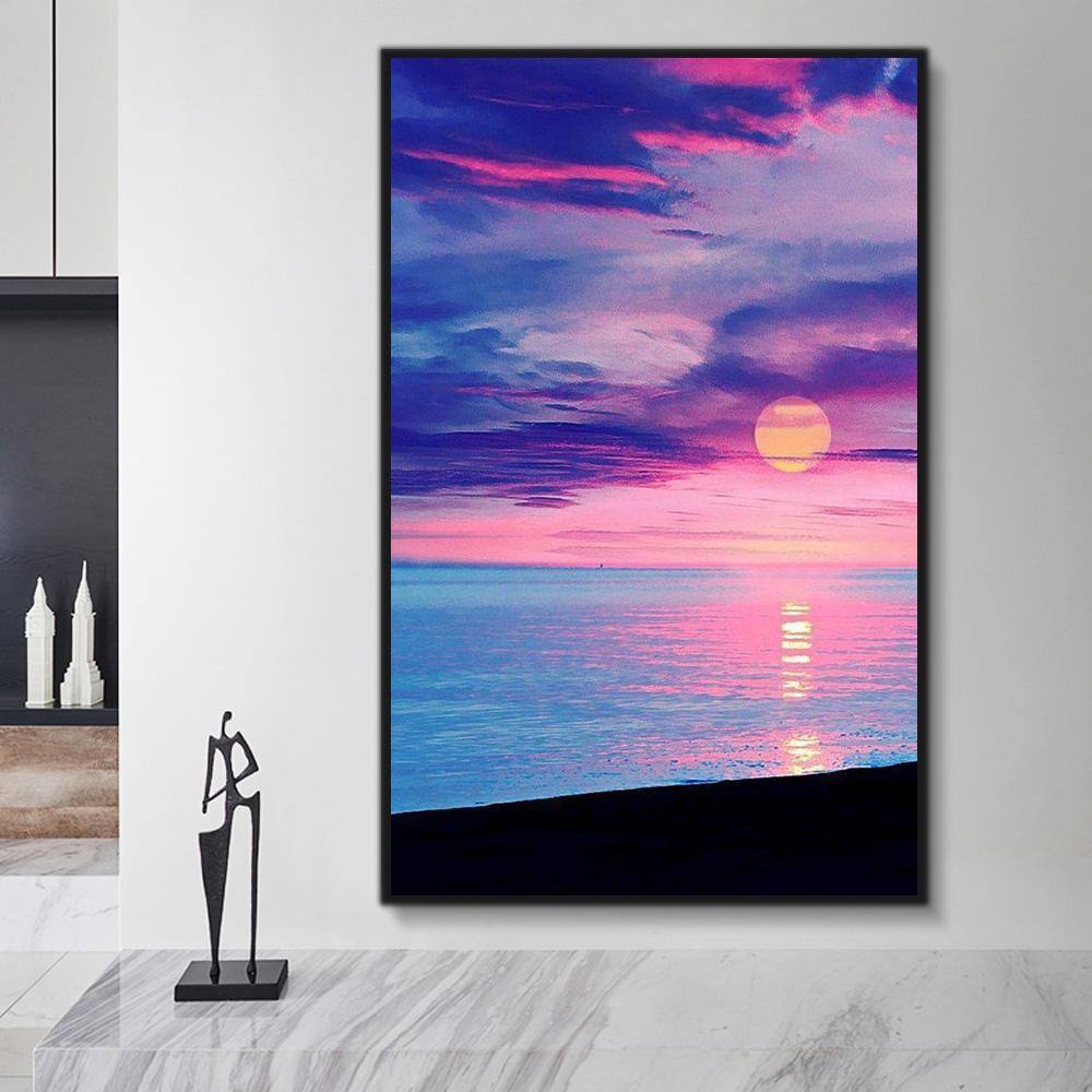 Natural Sea Paint By Numbers Kits UK For Adult HQD1304