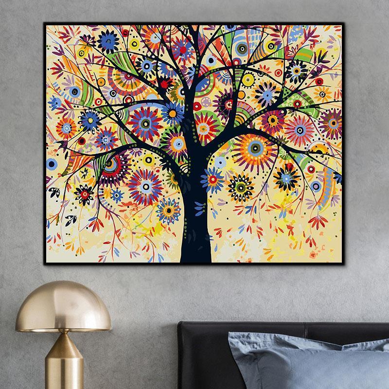 Tree Paint By Numbers Kits UK For Adult HQD1205