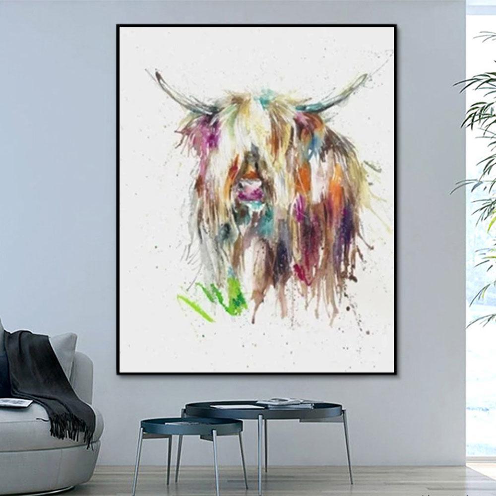 Animal Cow Paint By Numbers Kits UK For Adult HQD1260