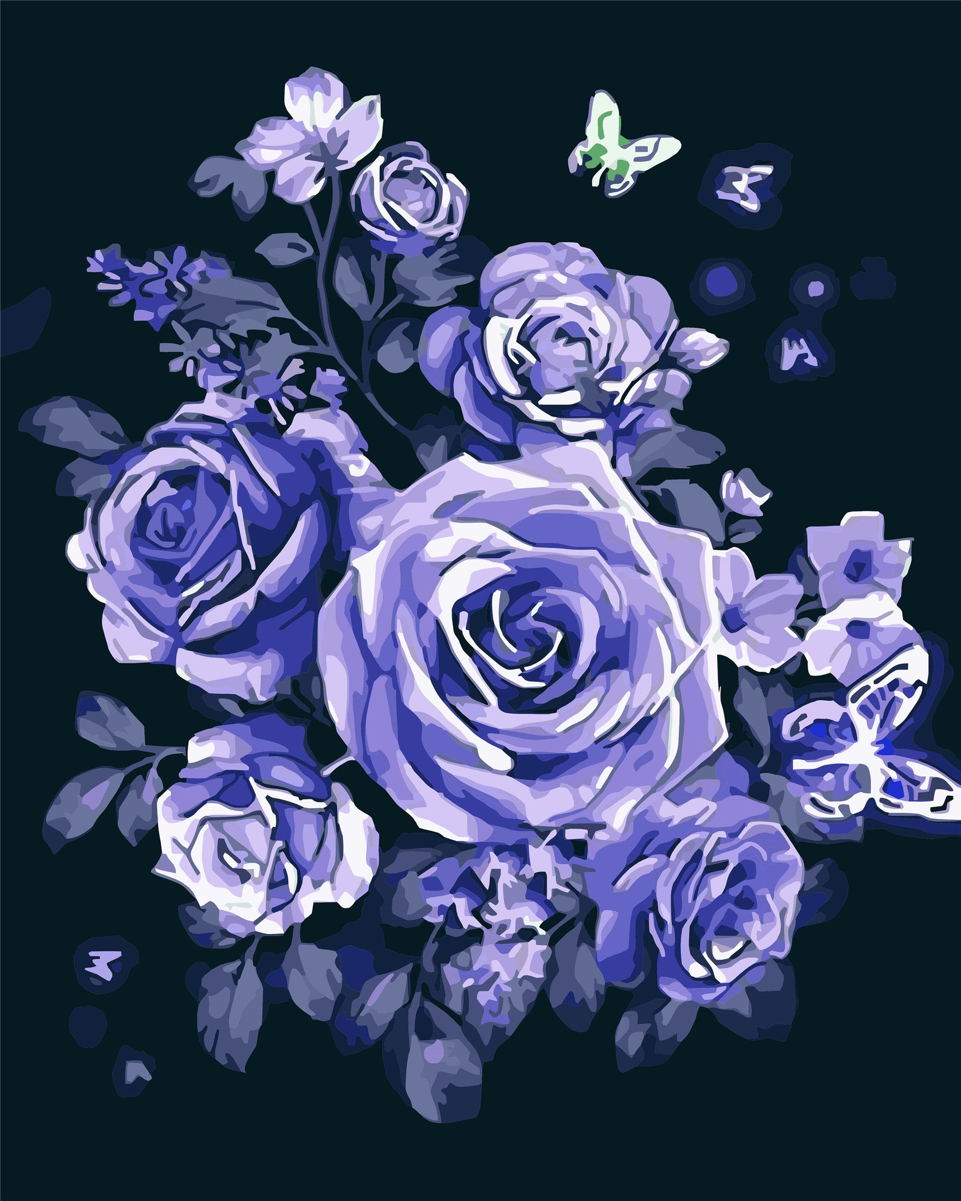 Flower Paint By Numbers Kits UK W-209