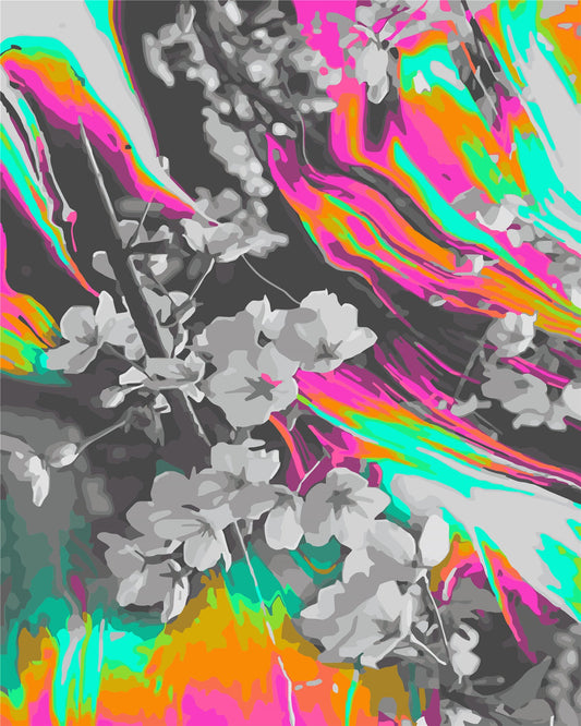 Flower Paint By Numbers Kits UK W-223