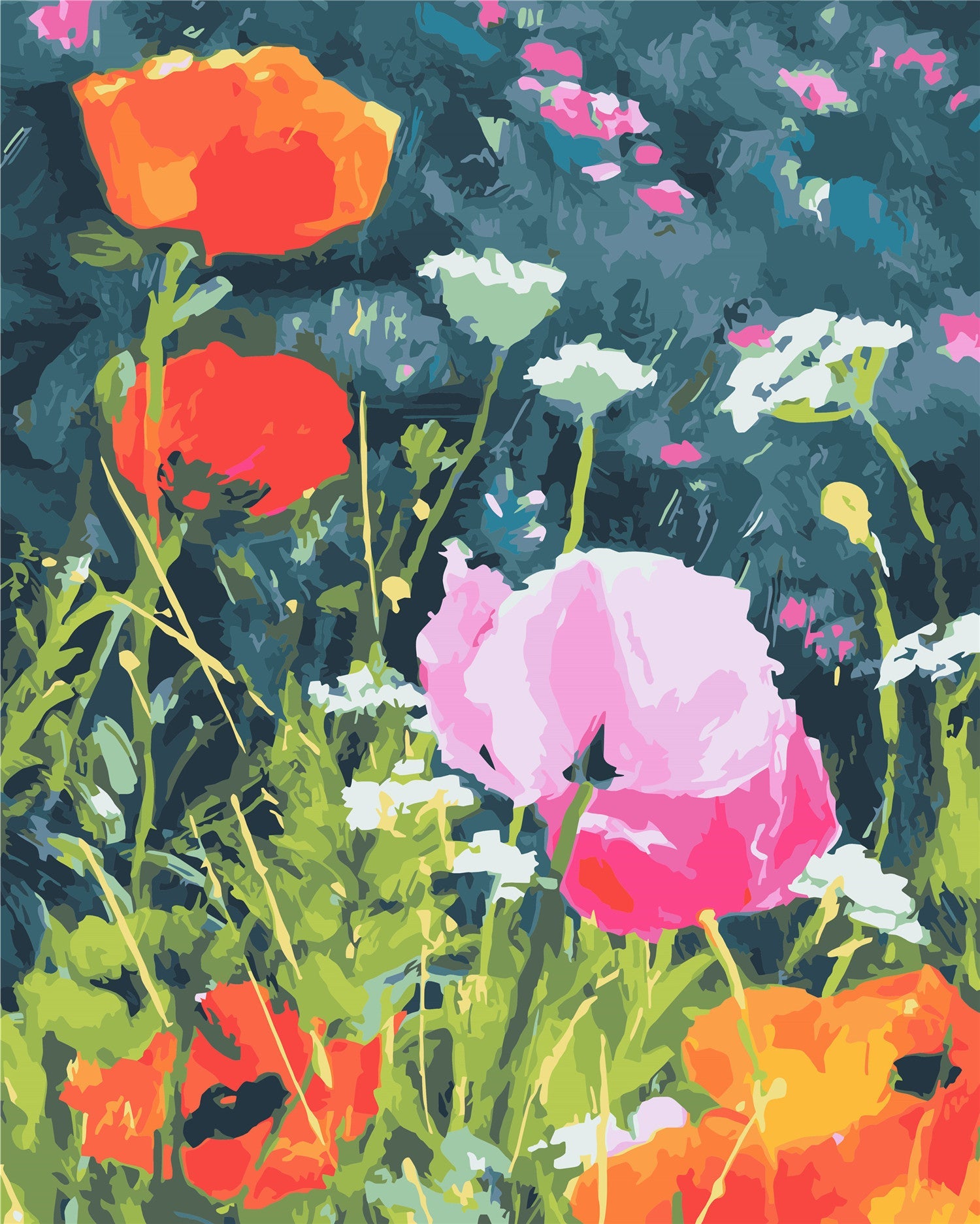 Flower Paint By Numbers Kits UK WH-1387