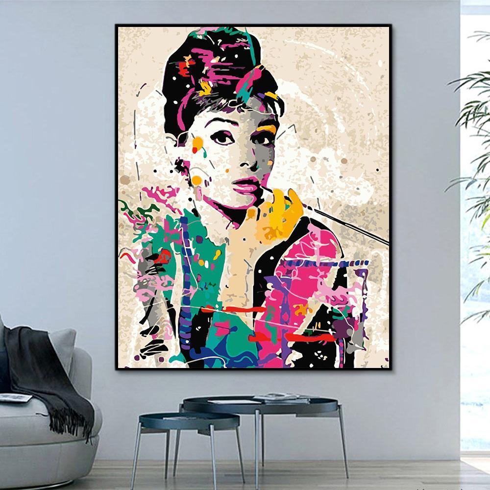 Portrait Lady Paint By Numbers Kits UK For Adult HQD1341