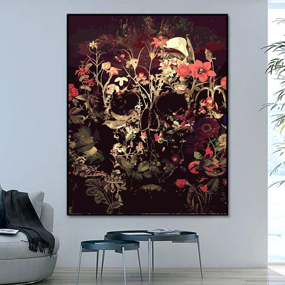 Pattern Skull Masterpiece Paint By Numbers Kits HQD1345