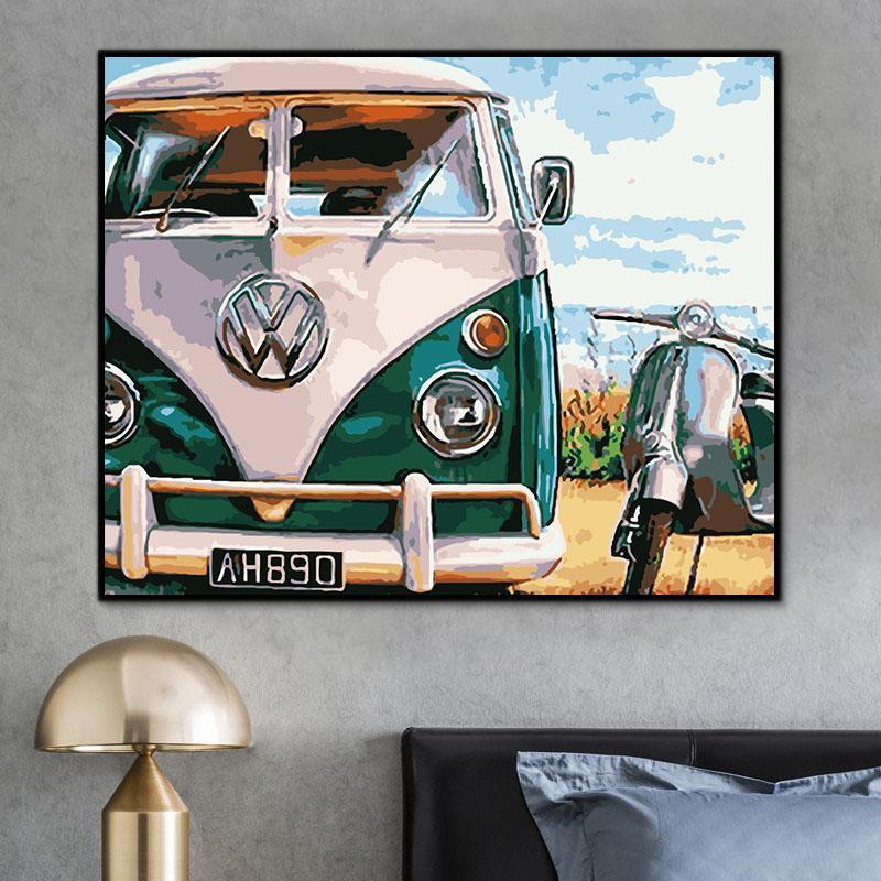 Pattern Cars Paint By Numbers Kits UK With Frame HQD1344