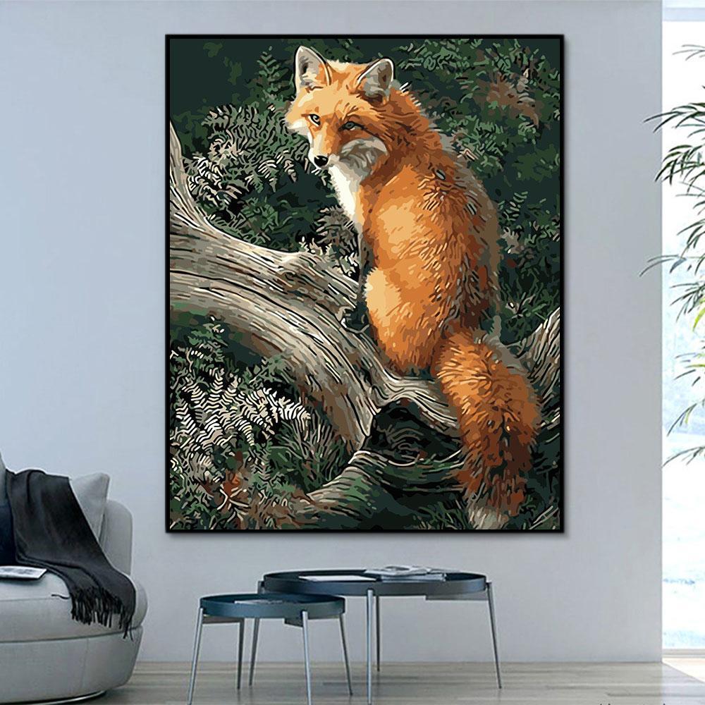 Animal Fox Paint By Numbers Kits UK For Adult HQD1247