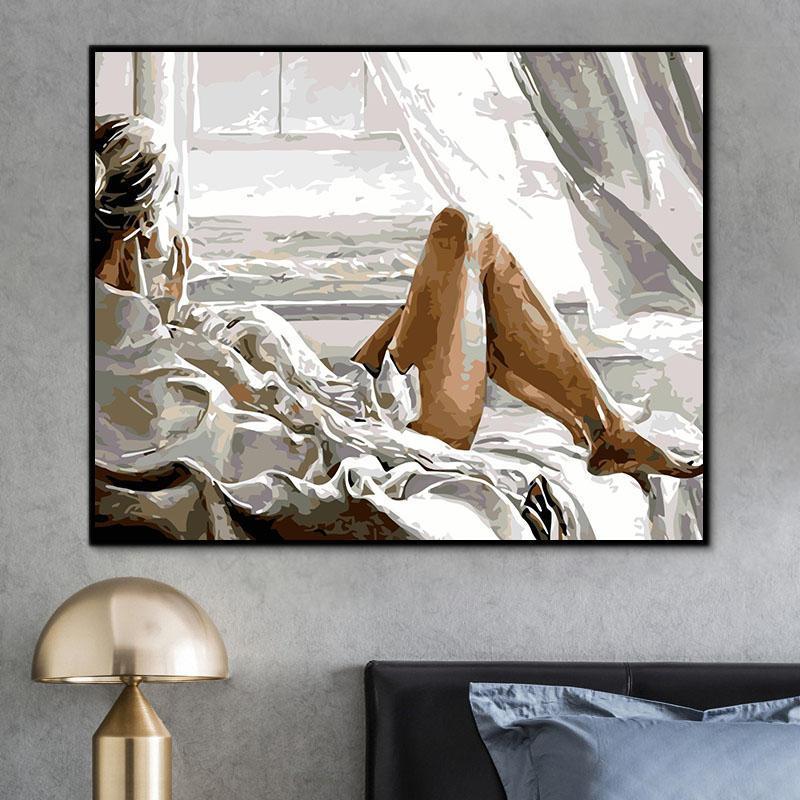 Portrait Woman Paint By Numbers Kits UK For Adult HQD1338
