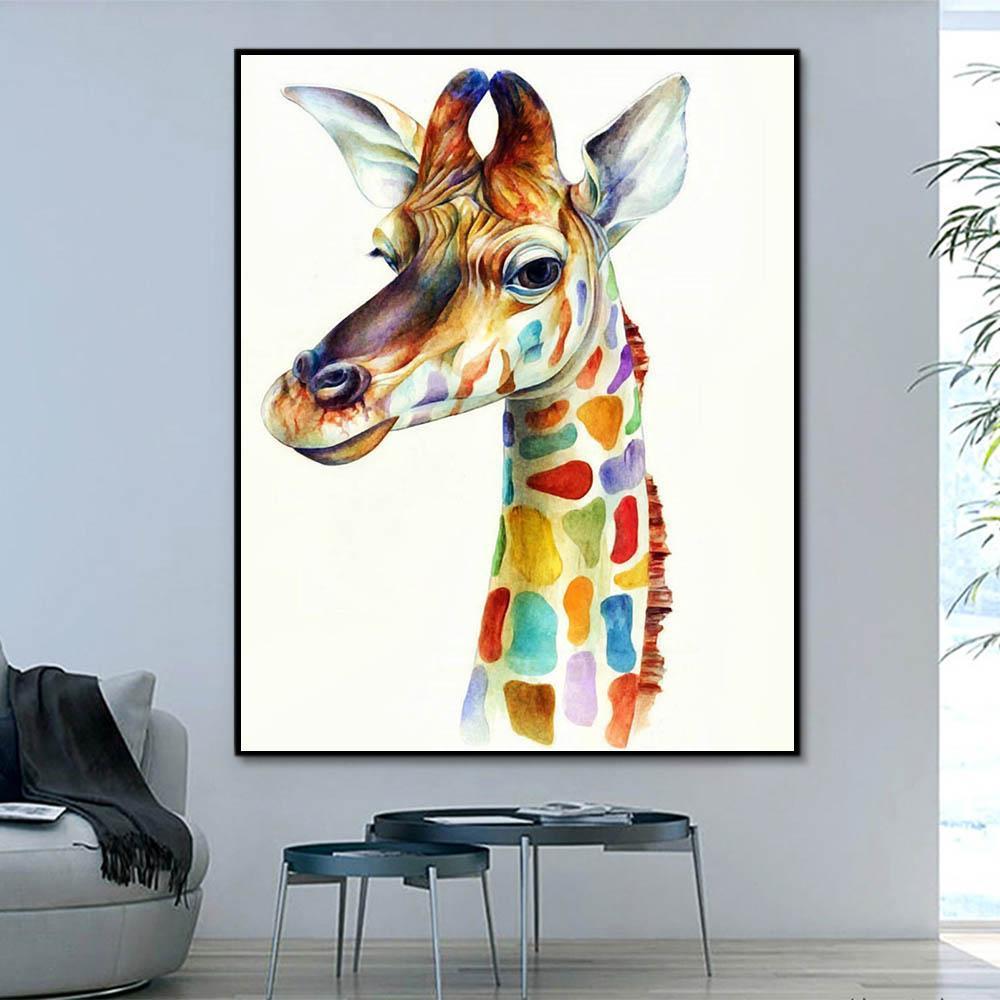 Animal Giraffe Paint By Numbers Kits UK For Adult HQD1244