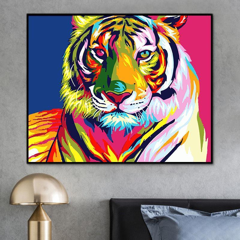 Animal Tiger Paint By Numbers Kits UK For Adult HQD1243
