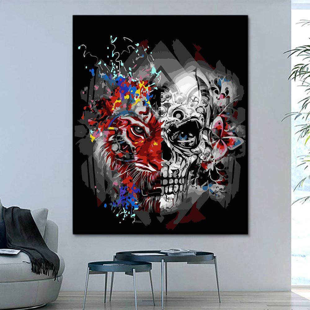 Pattern Skull Masterpiece Paint By Numbers HQD1343