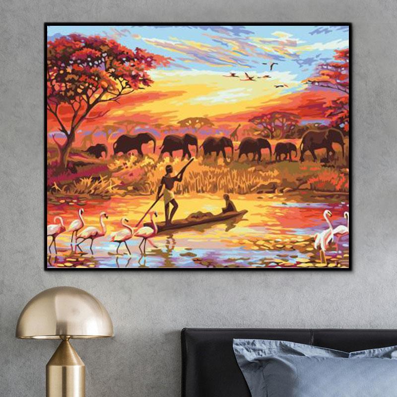 Natural Forest Paint By Numbers Kits UK For Adult HQD1332