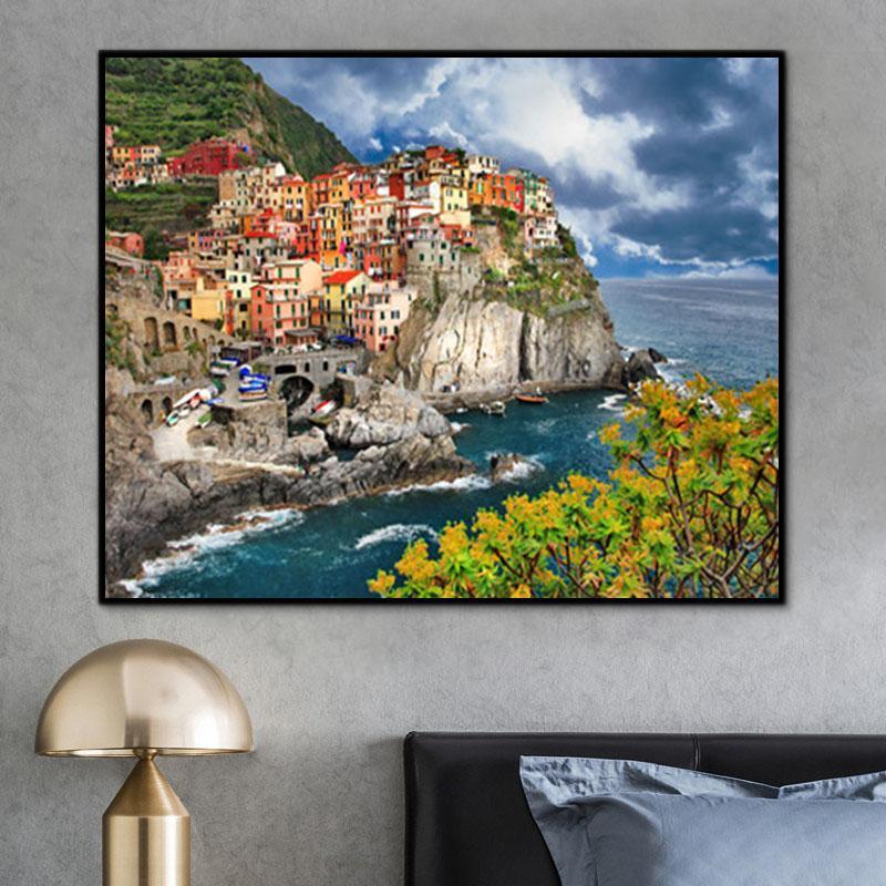 Landscape Water Town Paint By Numbers Kits UK For Adult Y5039