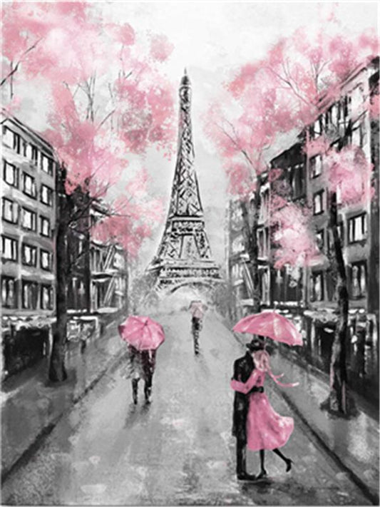 Landscape Eiffel Tower Paint By Numbers Kits UK With Frame Y5247