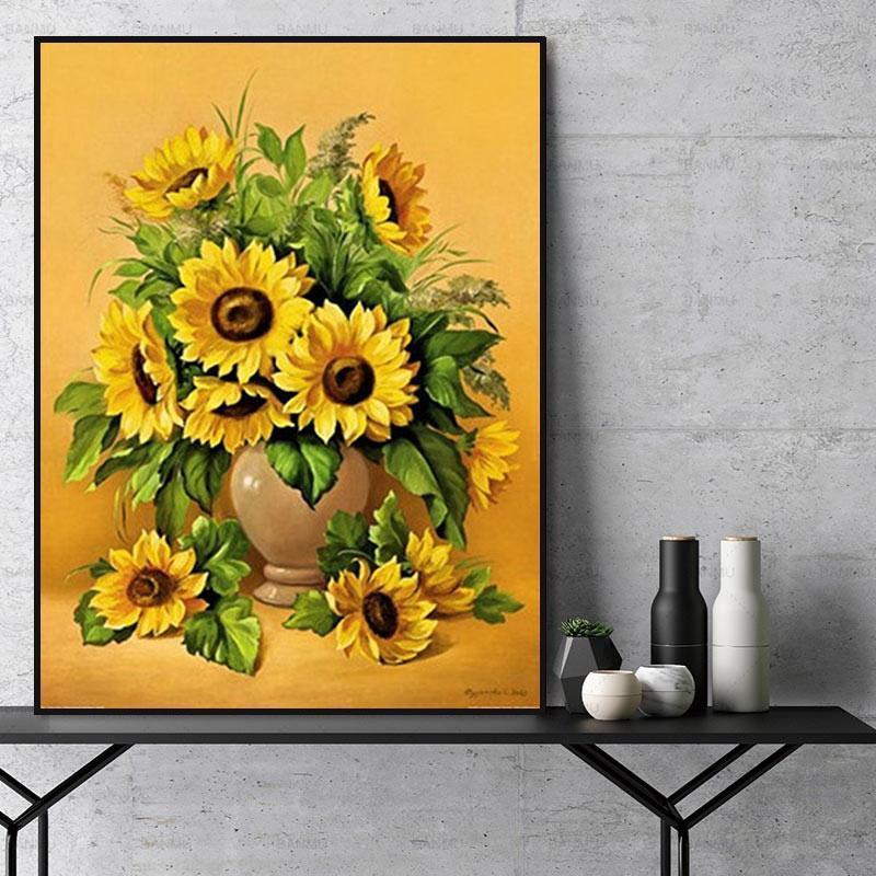 Flower Sunflower Paint By Numbers Kits UK For Adult Y5272