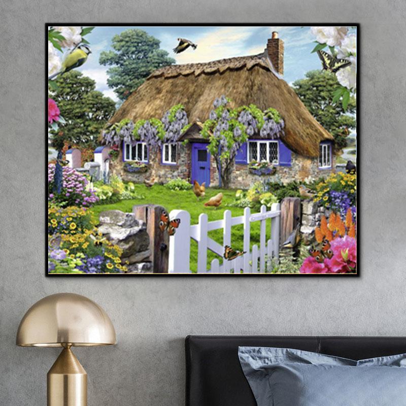 Landscape House Paint By Numbers Kits UK For Adult Y5335