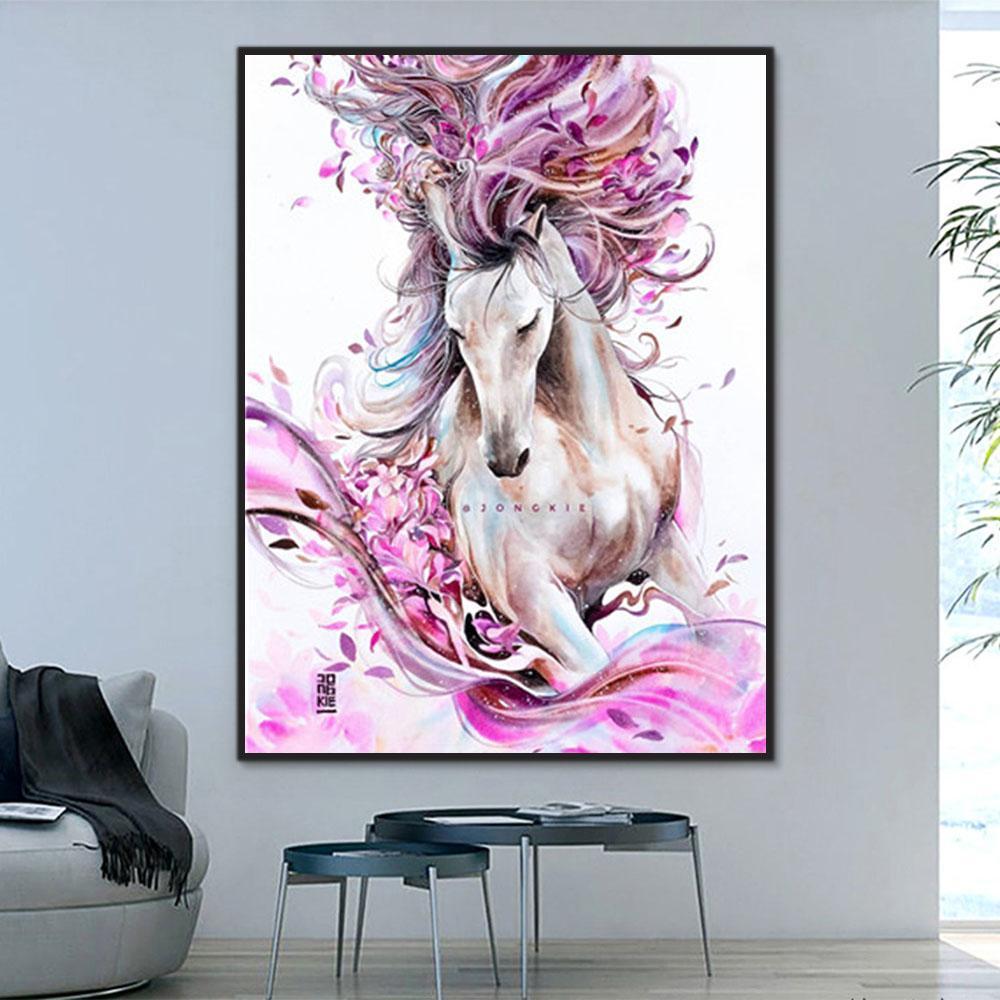 Animal Horse Paint By Numbers Kits UK For Adult Y5372