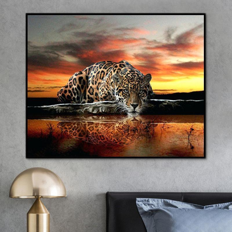 Animal Leopard Paint By Numbers Kits UK For Adult Y5403