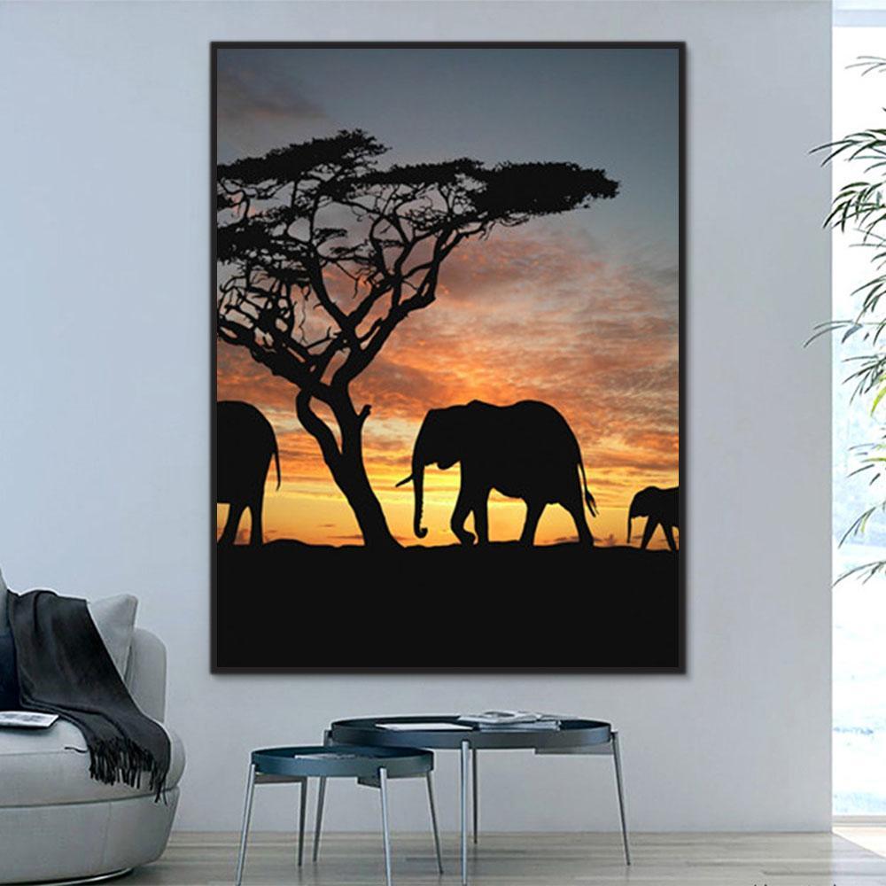 Animal Elephant Paint By Numbers Kits UK For Adult Y5413