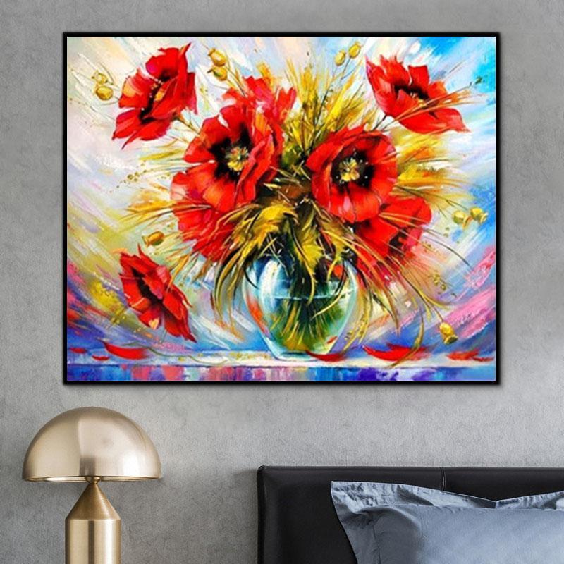 Flower Peace Flower Paint By Numbers Kits UK For Adult Y5430