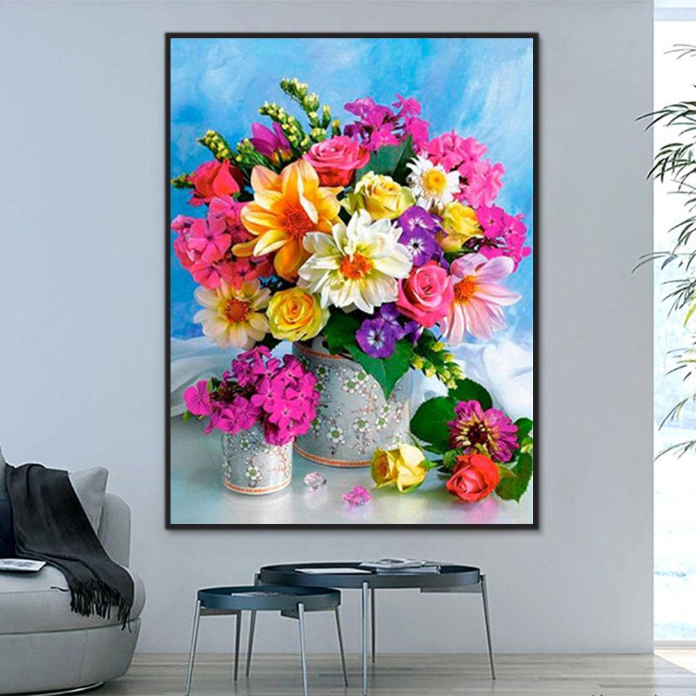 Flower Bottle Flower Paint By Numbers Kits UK For Adult Y5470