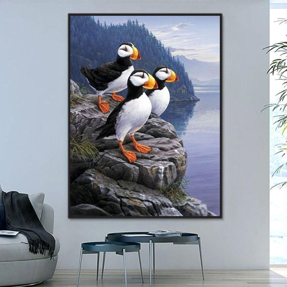 Animal Penguin Paint By Numbers Kits UK For Adult Y5657