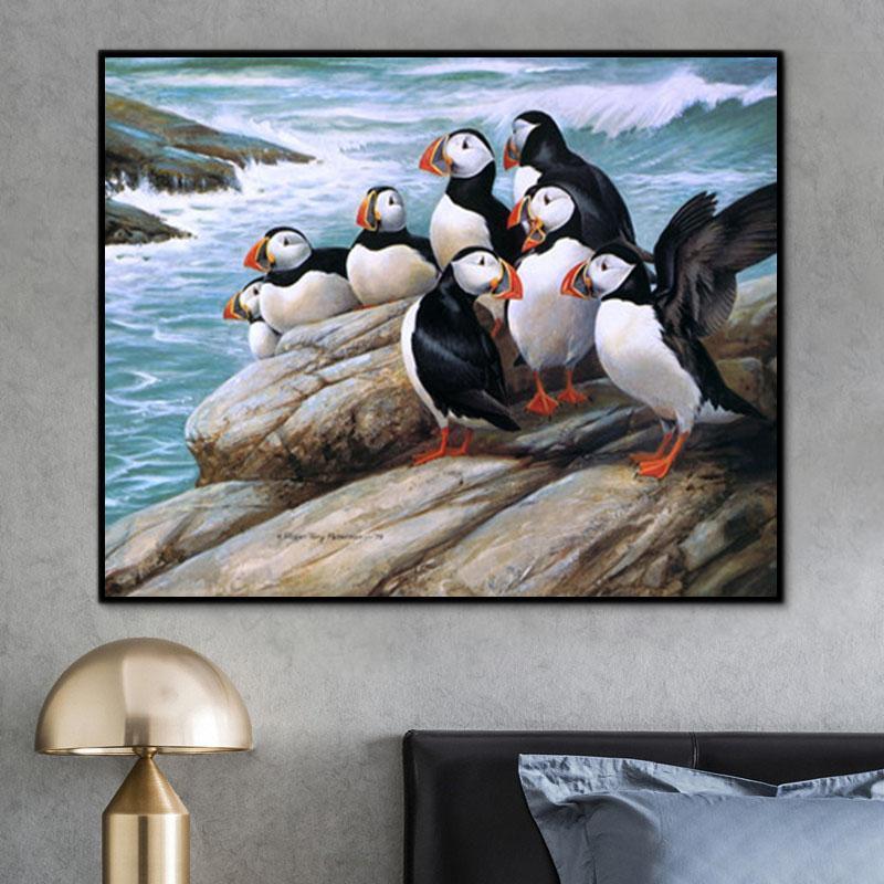 Animal Penguin Paint By Numbers Kits UK For Adult Y5658