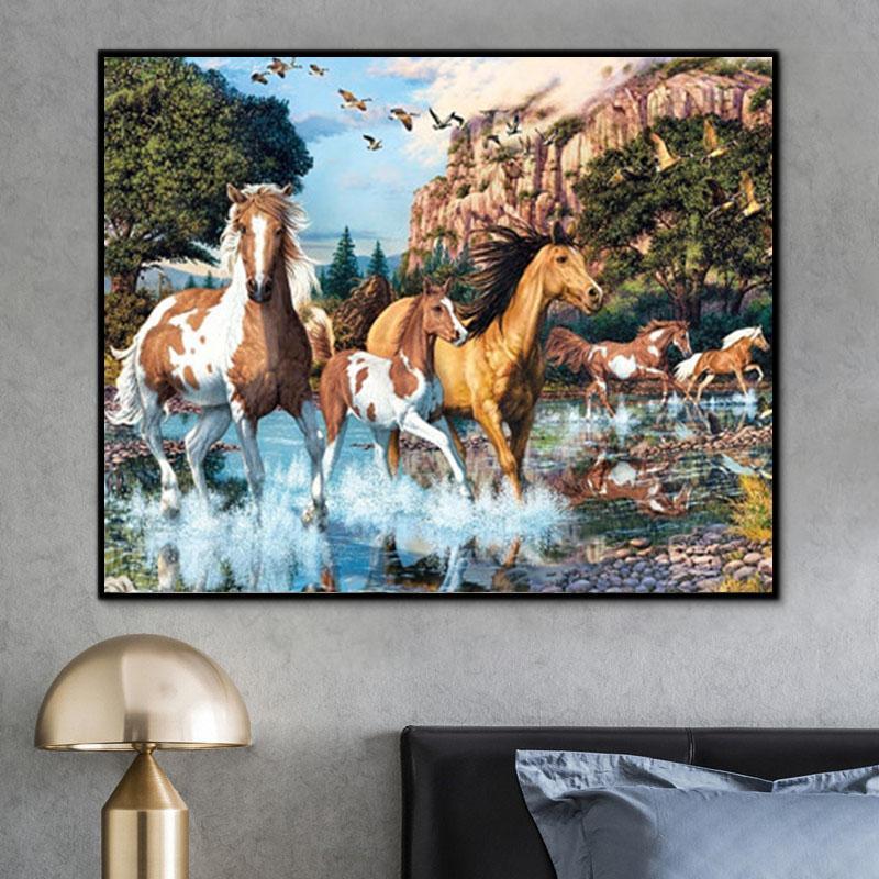 Animal Horse Paint By Numbers Kits UK For Adult Y5675