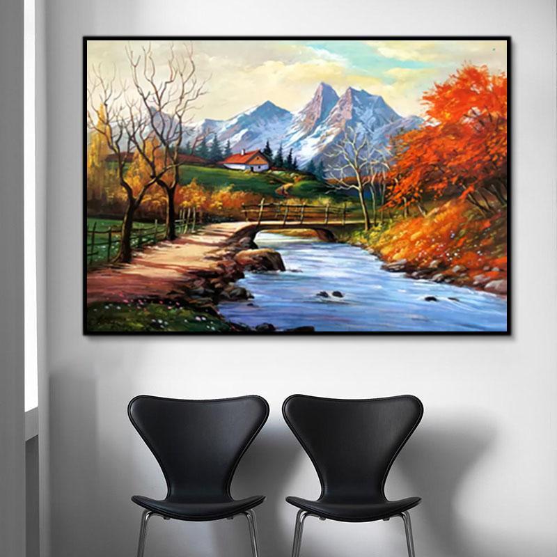 Natural Mountain Lake Paint By Numbers Kits UK For Adult Y5703