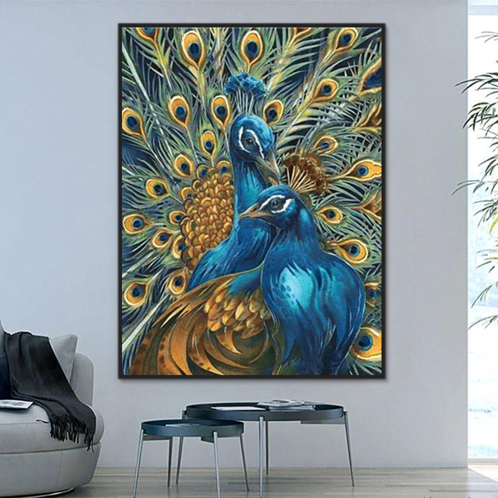 Peacock Paint By Numbers Kits UK With Frame Y5865