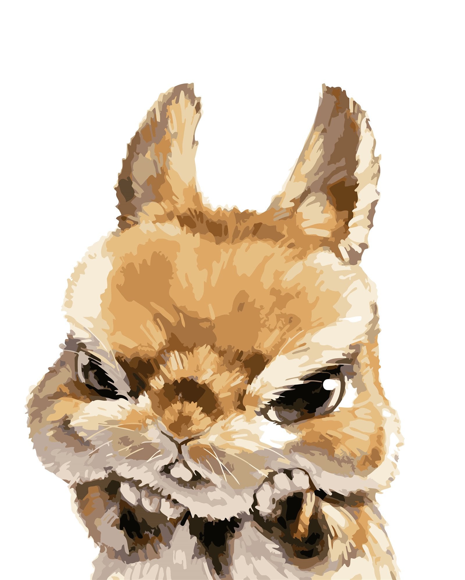 Animal Rabbit Paint By Numbers Kits UK For Beginners HQD1386