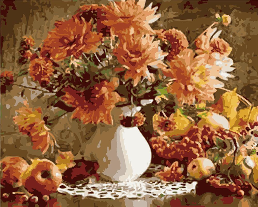 Flower Paint By Numbers Kits UK For Adult ZC3106