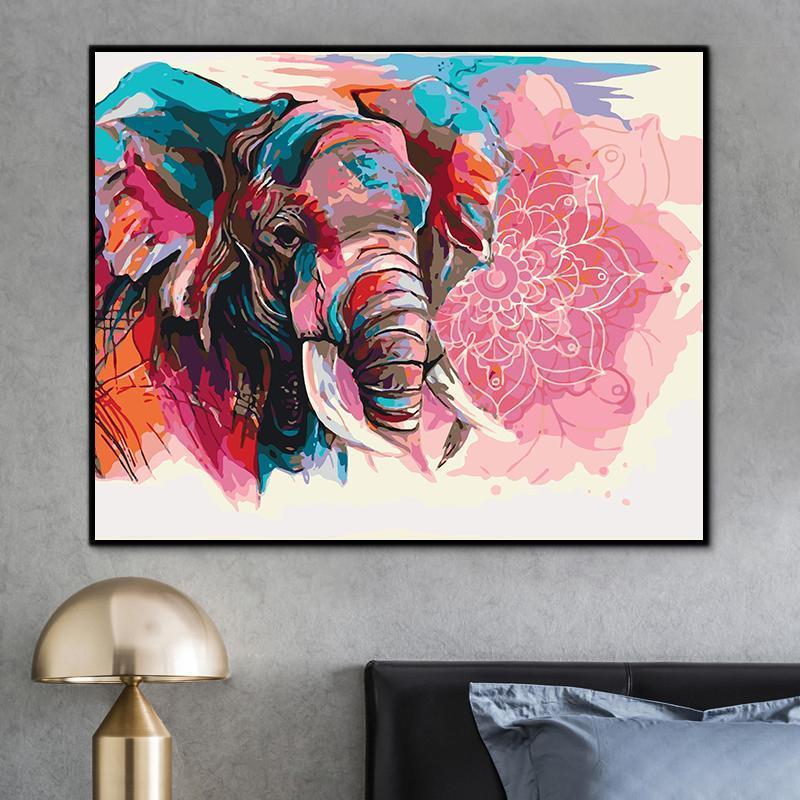 Animal Elephant Paint By Numbers Kits UK For Adult HQD1278