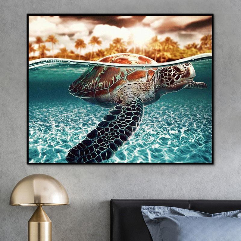 Animal Turtle Paint By Numbers Kits UK For Adult HQD1276