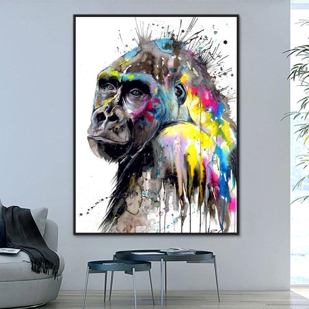 Animal Monkey Paint By Numbers Kits UK For Adult HQD1274