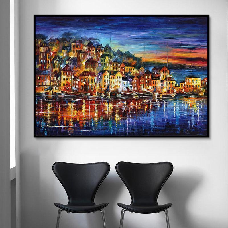 Landscape Water Town Paint By Numbers Kits UK For Adult HQD1230