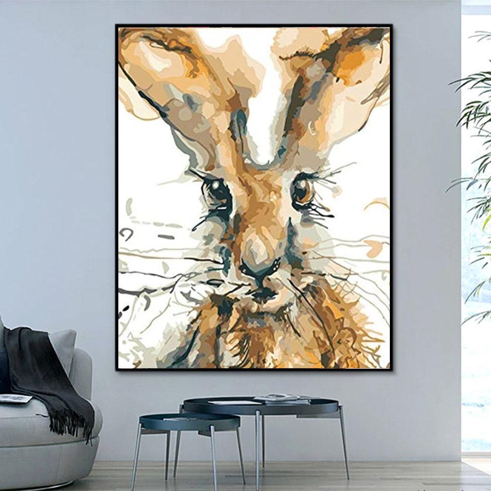 Animal Rabbit Paint By Numbers Kits UK For Adult HQD1264