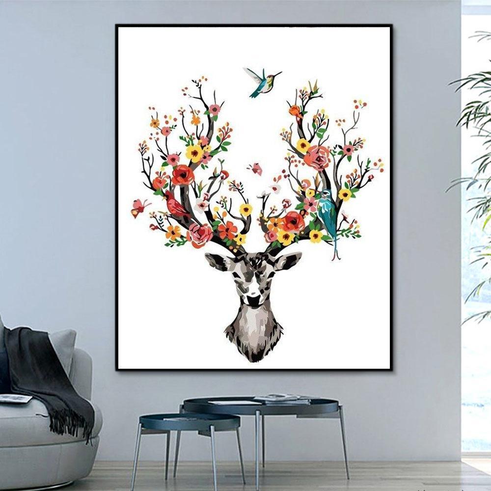 Animal Deer Paint By Numbers Kits UK For Adult HQD1263