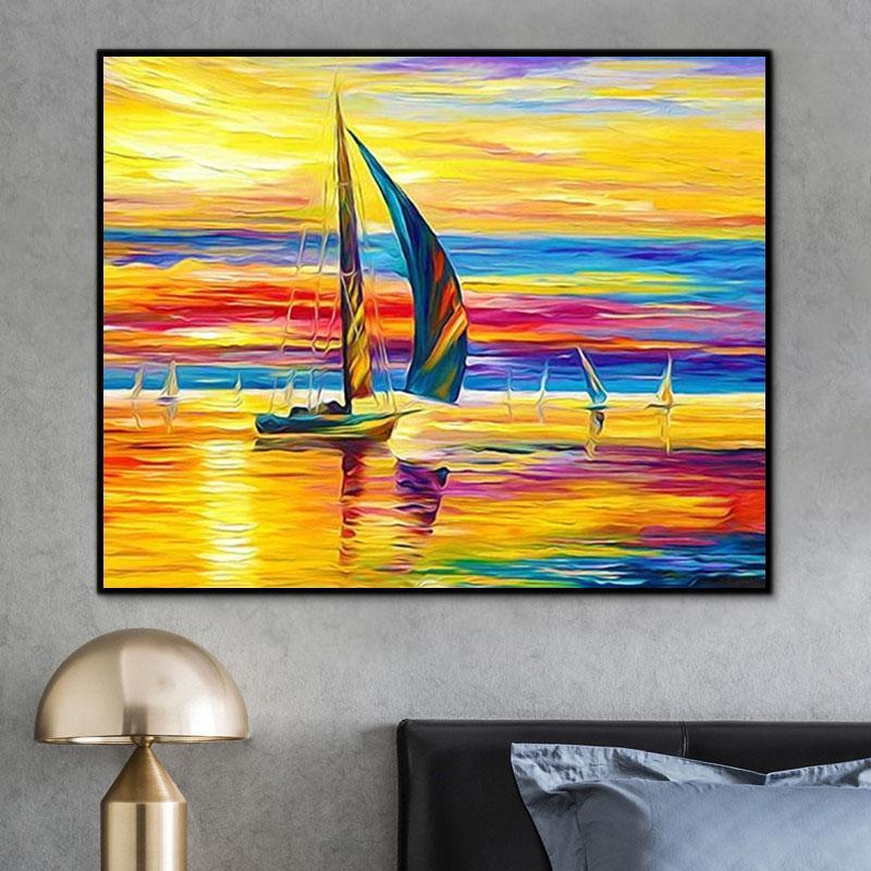 Landscape Sea Paint By Numbers Kits UK For Adult HQD1223