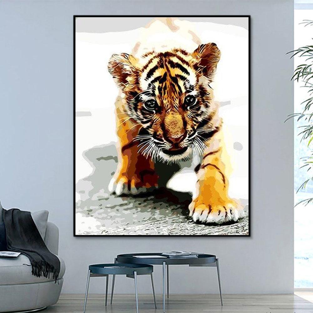 Animal Tiger Paint By Numbers Kits UK For Adult HQD1262