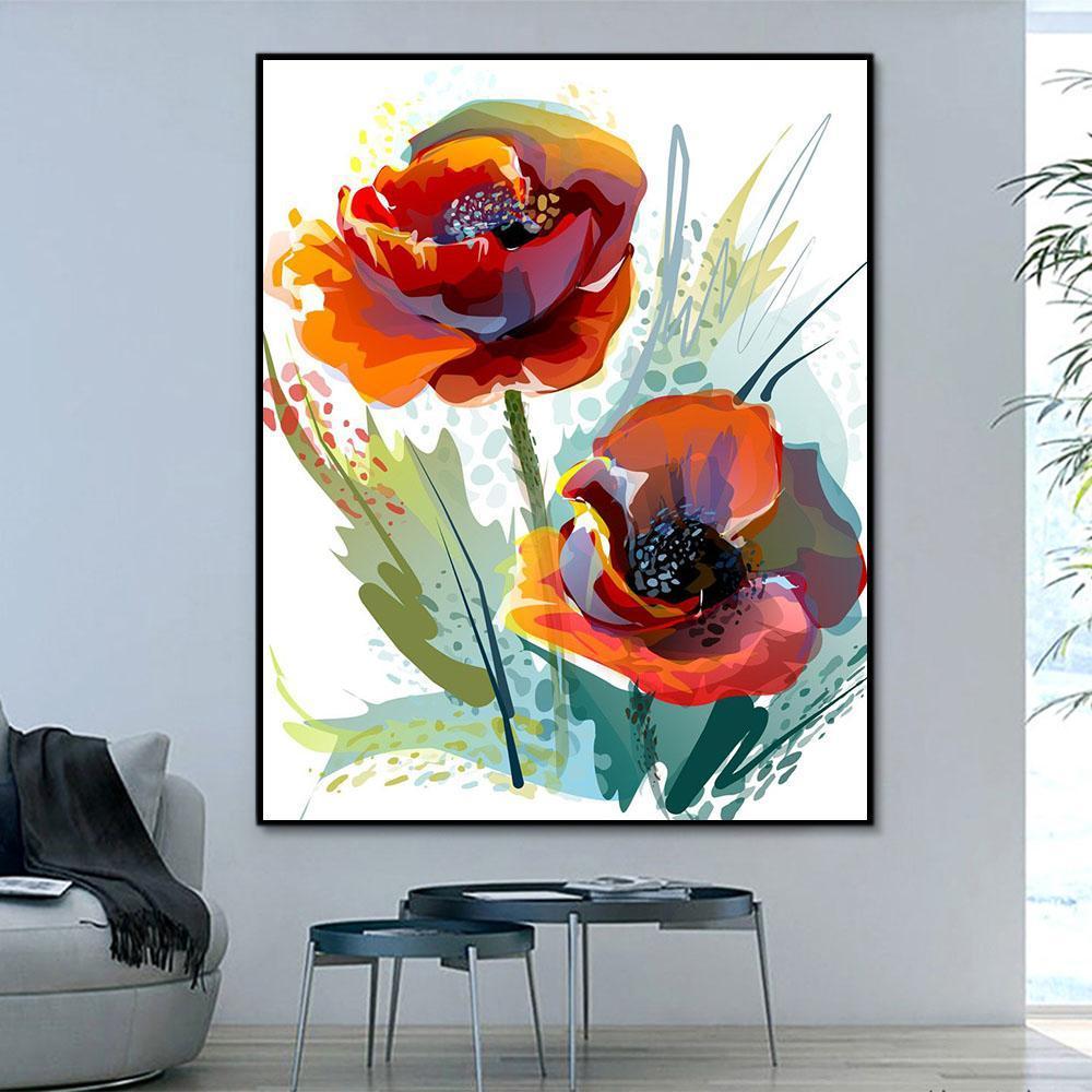 Flower Abstract Paint By Numbers Kits UK For Adult HQD1210