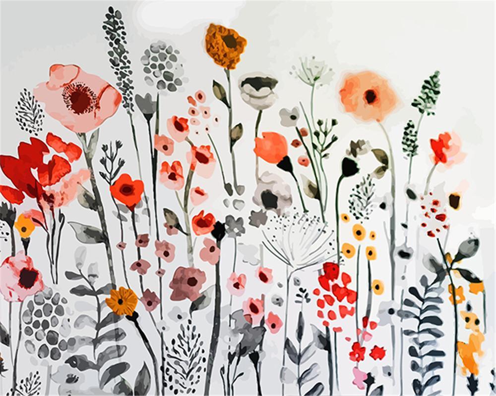 Flower Paint By Numbers Kits UK For Adult BR2042