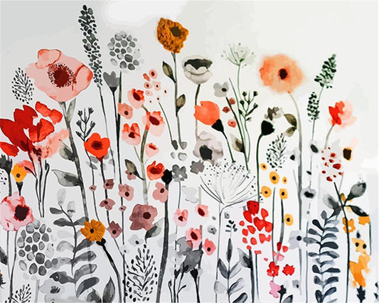 Flower Paint By Numbers Kits UK For Adult BR2042