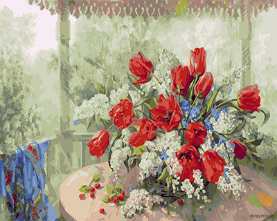 Flower Paint By Numbers Kits UK GX24487