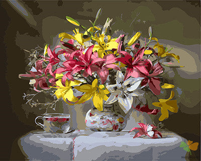 Flower Paint By Numbers Kits UK GX25051